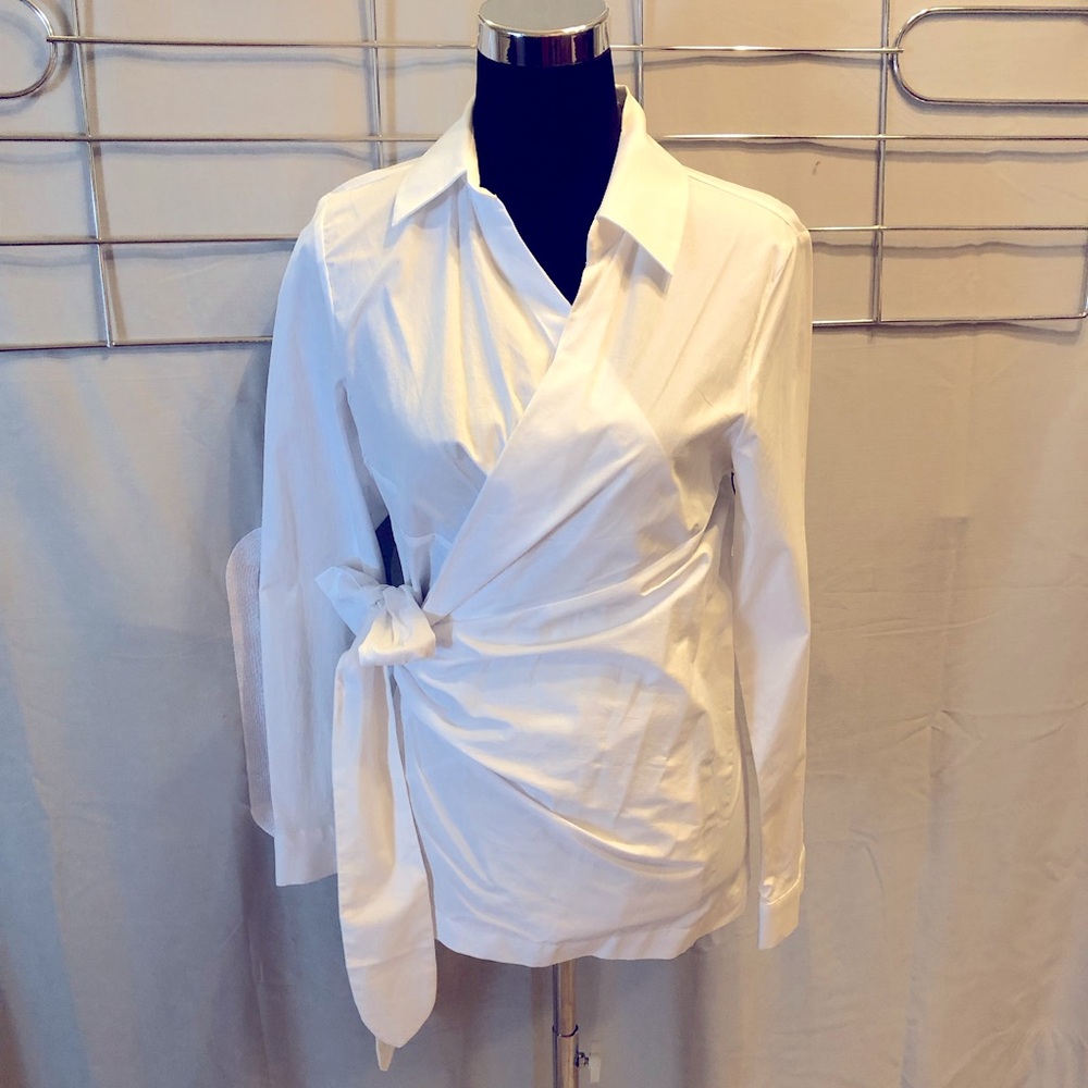 Cabi Highlife 
Elegant White Wrap Blouse